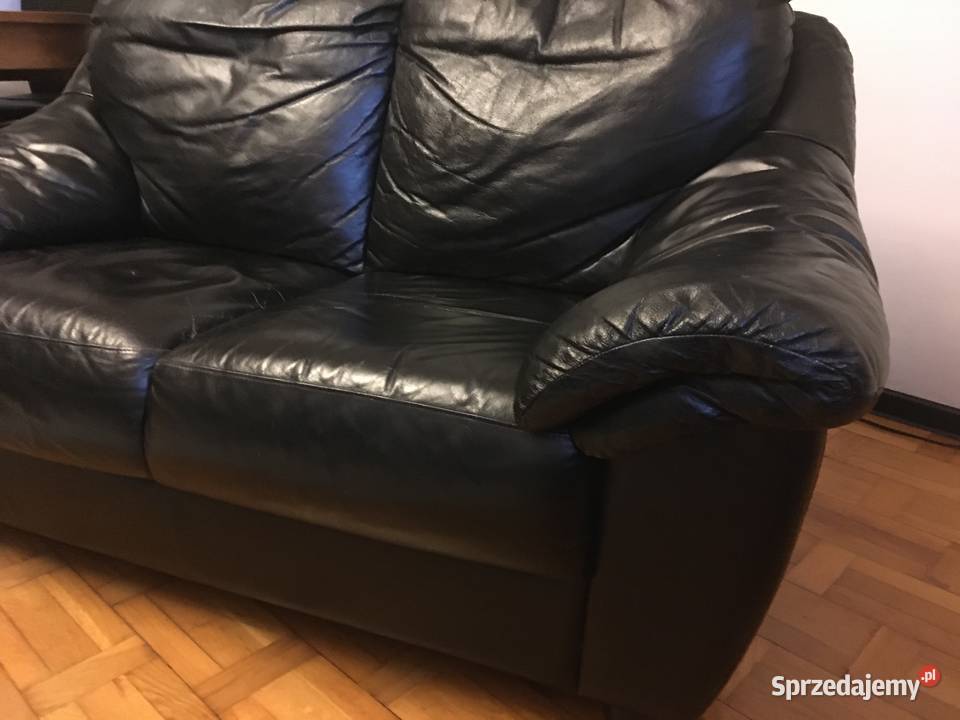 Sofa skórzana czarna