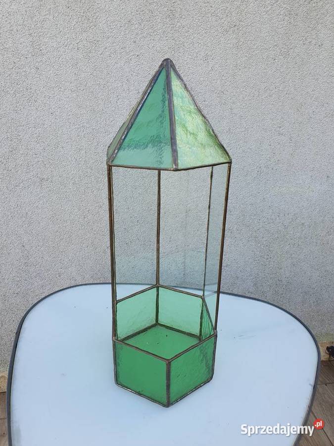 Szklany witrażowy lampion Myszków