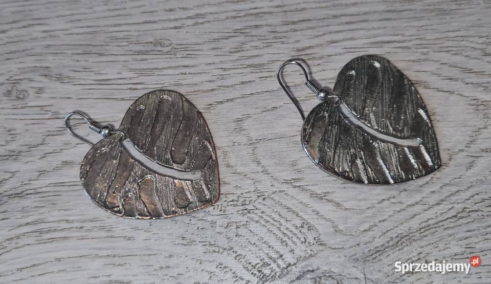 Kolczyki damskie serce posrebrzane