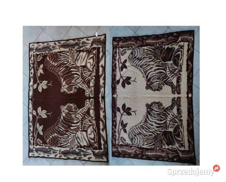 wełniany dwustronny koc pled narzuta koty Kielce sprzedam
