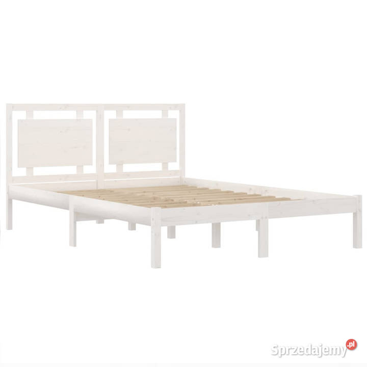 Rama łóżka biała lite drewno 140x190 WM3105516 145cm