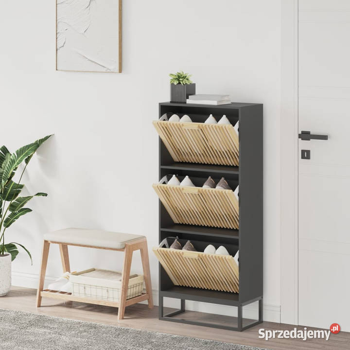 Szafka na buty czarna 52x25x120 materiał Warszawa