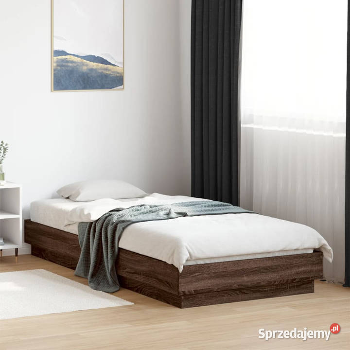 Łóżko bez materaca brązowy dąb 90x200 WM839608 23cm mazowieckie