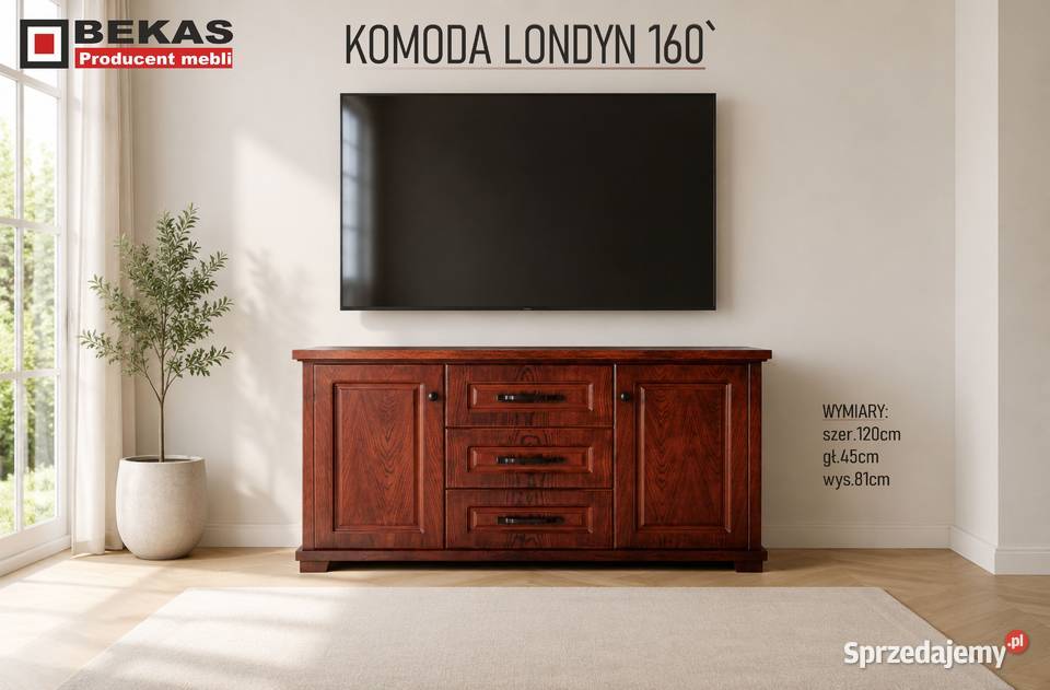 SALON NOWA Komoda Fornirowana LONDYN 180 Dąb Nowy Tomyśl