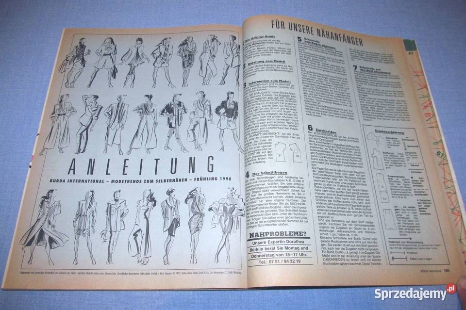 Burda International Wiosna 1990 moda szycie Skępe sprzedam