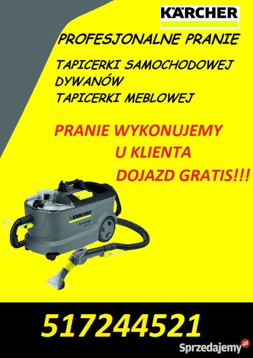 Pranie tapicerki samochodowej dywanów foteli sof Łapy