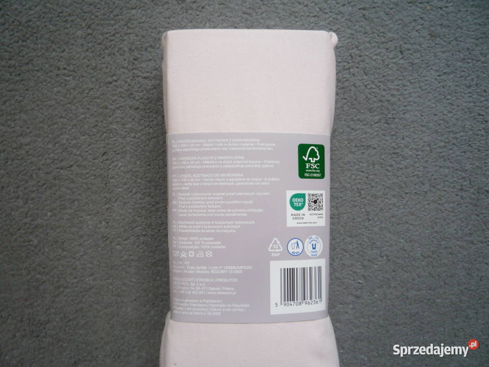 Smukee Nowe Różowe Prześcieradło Satynowe z zachodniopomorskie Szczecin