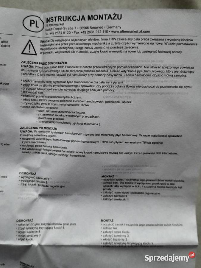 Klocki hamulcowe TRW GDB3502 zestaw klocków