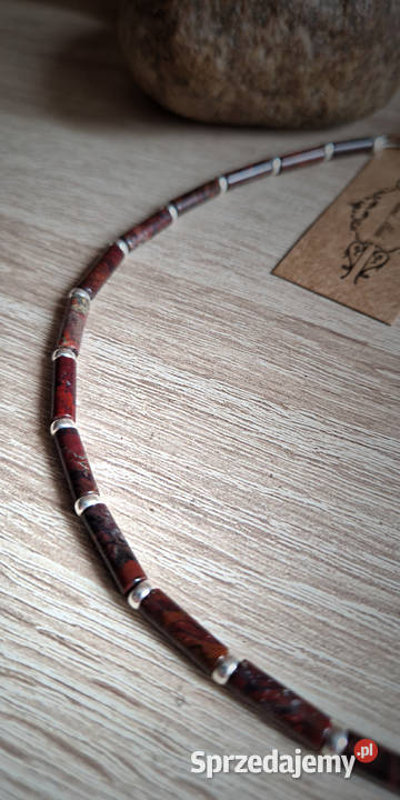 Jaspis mahoniowy Naszyjnik męski Bydgoszcz