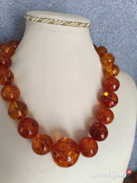 Naszyjnik Bursztyn Vintage kule Białystok sprzedam
