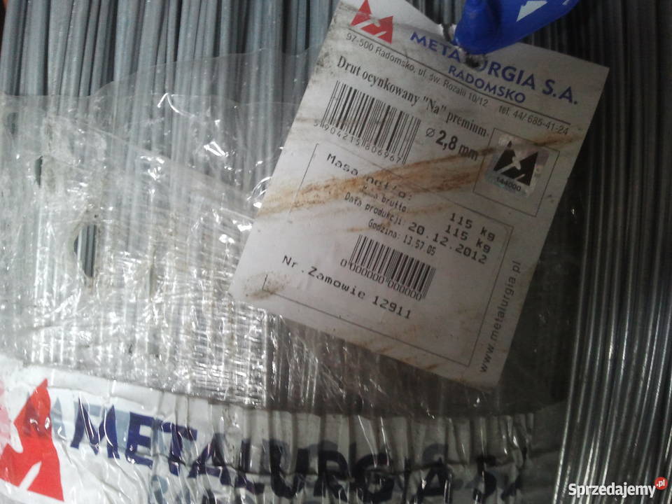 Drut ocynkowany fi 28 mm Radomsko Krosno