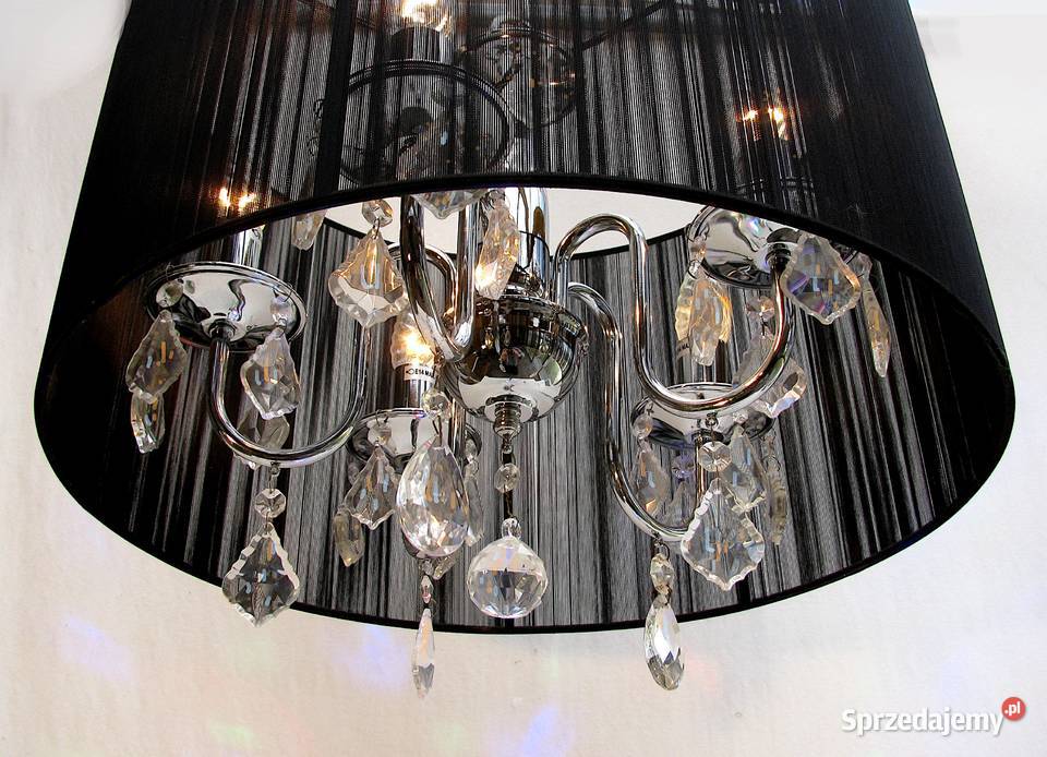 Lampa wisząca kryształki czarna IV Szczecinek