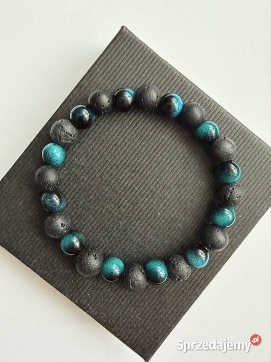Bransoletka z lawy i ceramiki na prezent podlaskie Łomża sprzedam