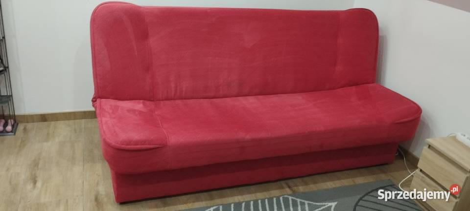 Łóżko sofa wersalka rozkładana czerwona 120x200 Miłki