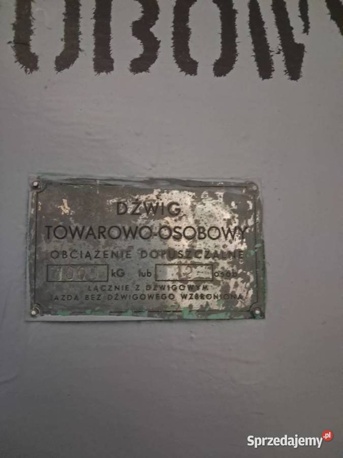 Dźwig towarowo osobowy 1000 ZUD WARSZAWA Katowice
