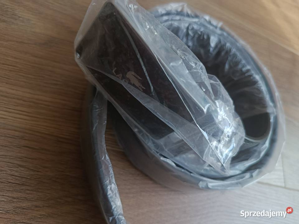 Pasek skórzany męski Lacoste do garnituru i na