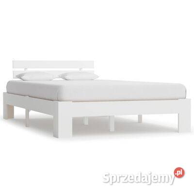 vidaXL Rama łóżka z wezgłowiem białaSKU283157 Warszawa