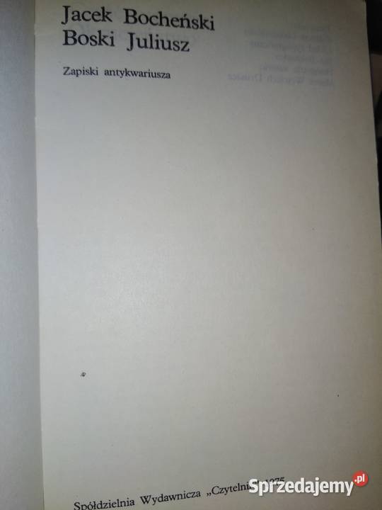 Boski Juliusz zapiski antykwariusza Bocheński Warszawa