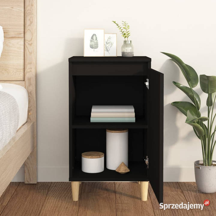 Szafka nocna czarna 40x35x70 materiał Nocne