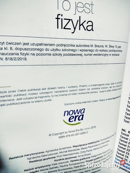 To jest fizyka 8 ćwiczenia Nowa era Antykwariat Warszawa