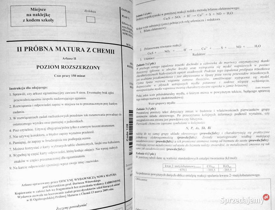 Chemia Zbiór zadań z odpowiedziami 20022013 Tom lubelskie Chełm