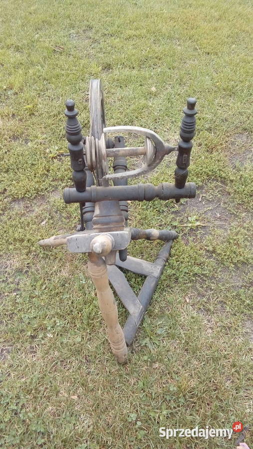 Kołowrotek do przędzenia wełnyantyk Antyki łódzkie Wieluń