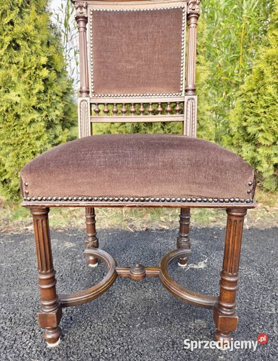 Komplet 4 orzechowych krzeseł eklektycznych 9279 zachodniopomorskie Szczecin