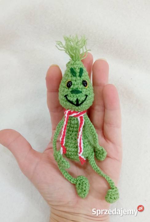Grinch wykonany na szydełku brelok zawieszka Rękodzieło łódzkie Łask