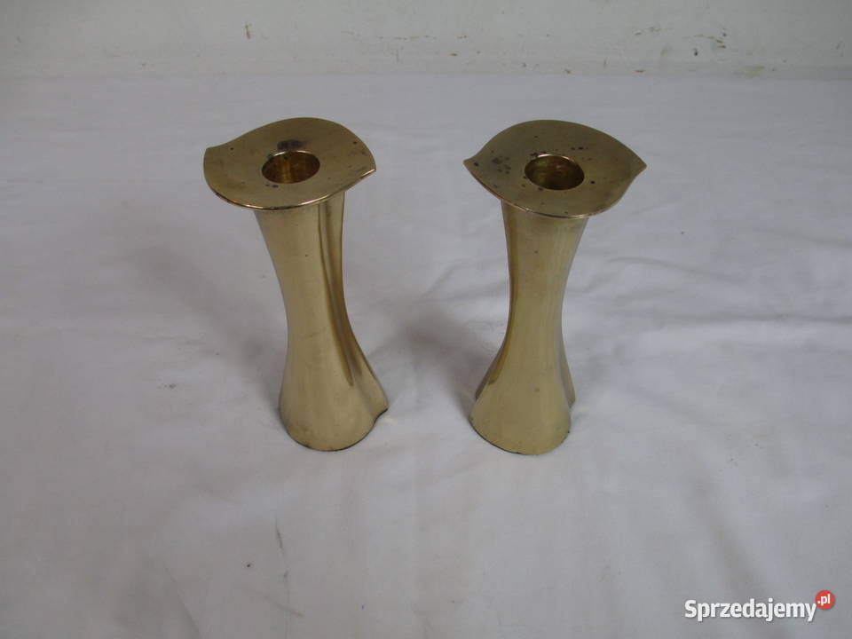 Dwa mosiężne świeczniki Lublin sprzedam