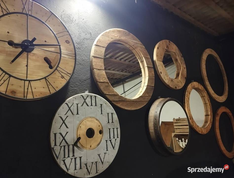 Zegar 70 Stylowe drewno z metalową ramą Wrocław