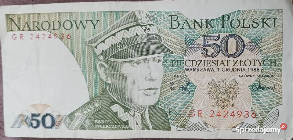 50 złotych 1 XII 1988 r seria GR Konin