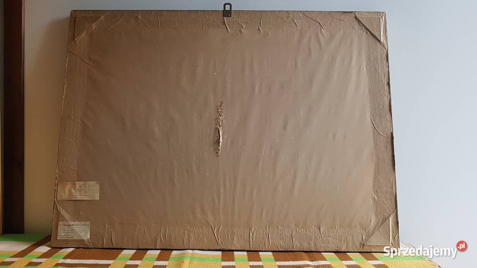 Stary duży obraz akwarela sygnowana S Gibiński Dąbrowa Górnicza