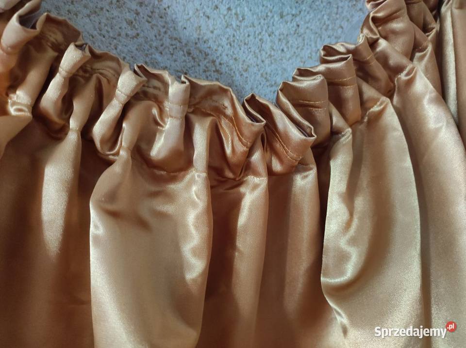 złote metaliczne zasłony story kotary Firany Kielce