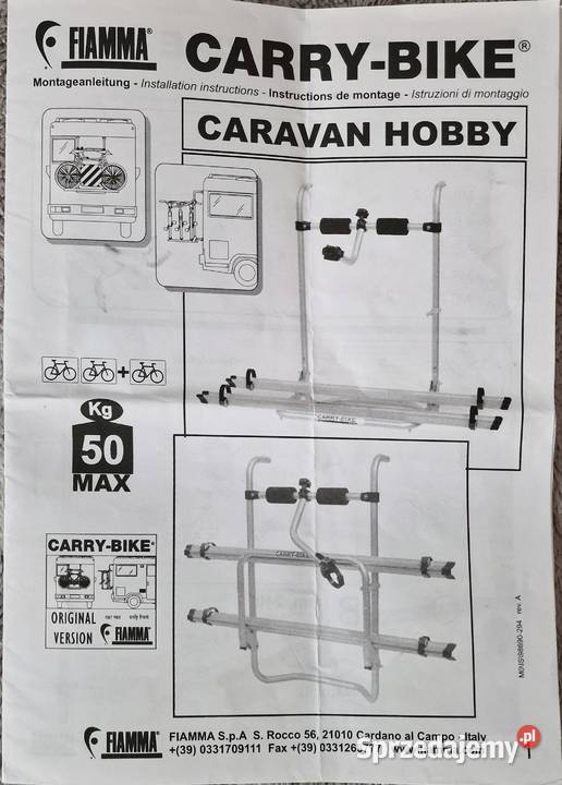 Komplet 2 bagażników rowerowych Fiamma CarryBike Trzmielewo