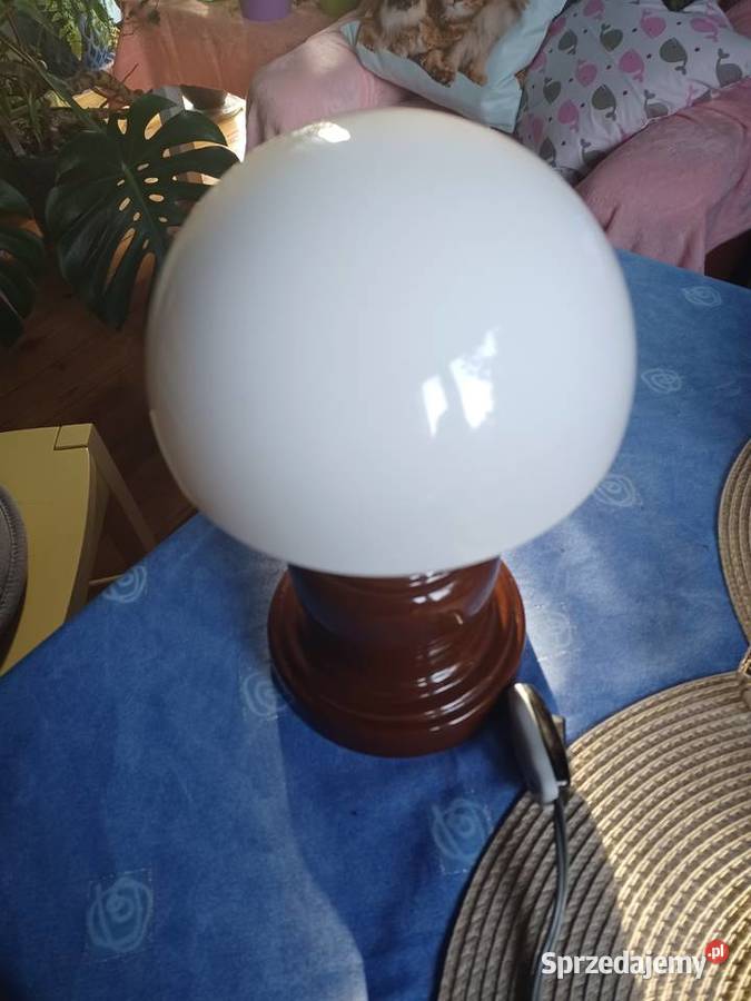 Lampa stołowa PRL ceramika sygnowana wyciskiem łódzkie sprzedam