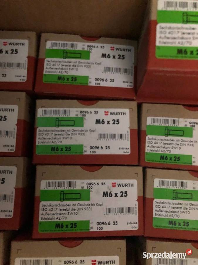 M6x25 śruba nierdzewna sześciokątna DIN 933A2 Rydułtowy