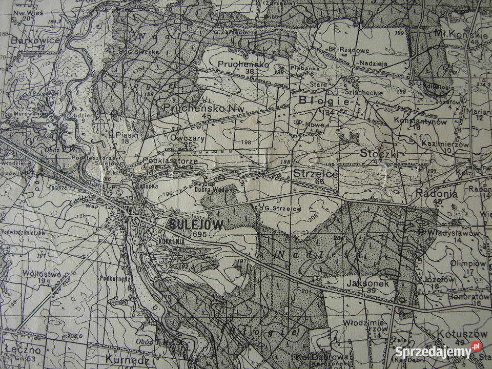 Opoczno Sulejów mapa służbowa Wojskowy Instytut Antyki, Sztuka, Kolekcje Warszawa