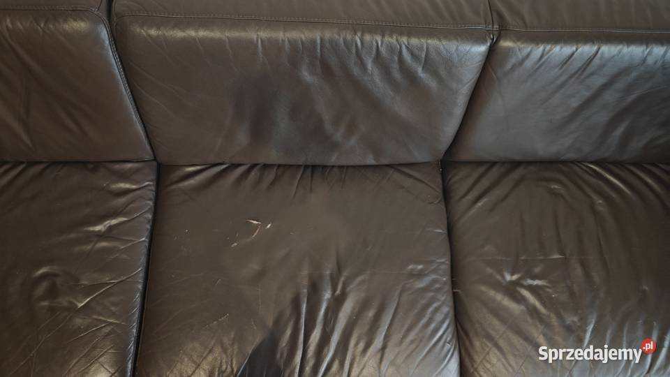 Kanapa rogowa skurzana brązowa Chorzów