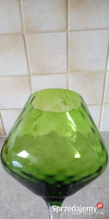 duży zielony puchar Porcelana i szkło