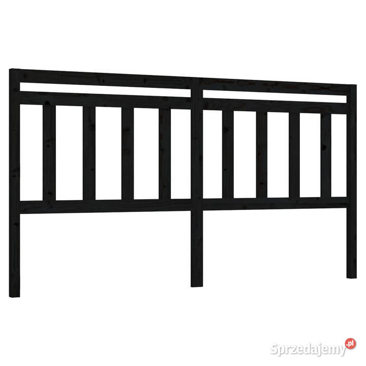 Wezgłowie łóżka czarne 206x4x100 lite drewno