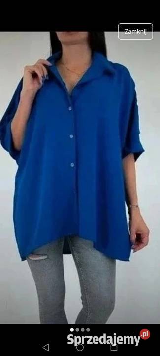 Bluzka granatowa krótki rękaw elegancka Krosno