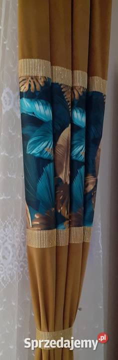 Zasłony miodowe velvet na przelotkach 2 sztuki Mława