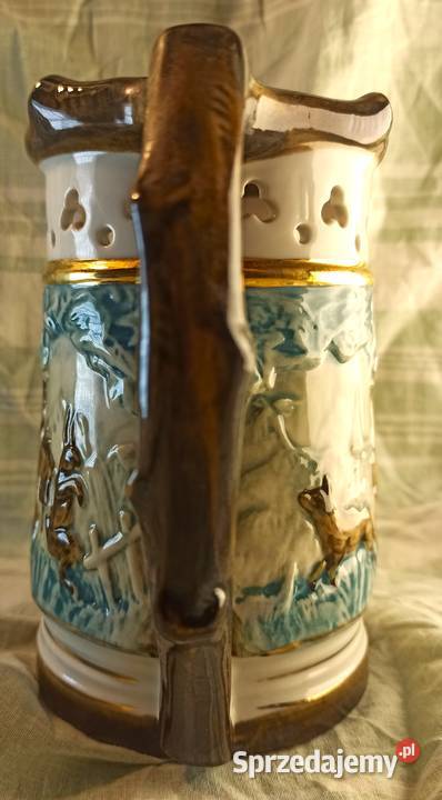 KUFEL MYŚLIWSKI porcelanowy ROYAL DUX sygnowany Bytom sprzedam