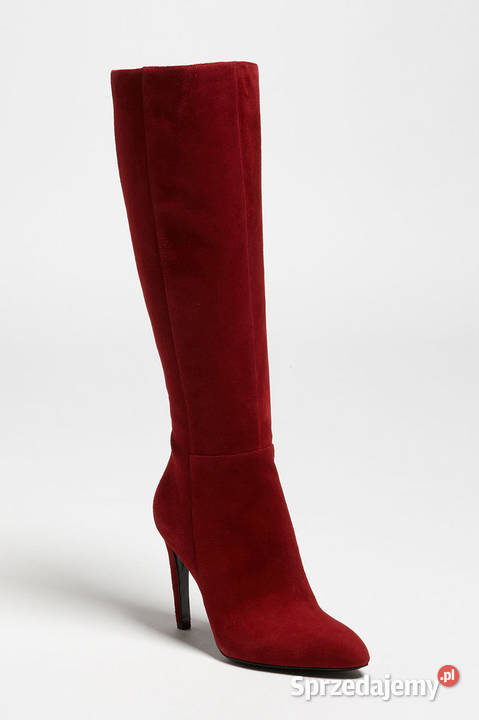 BURGUNDOWA POEZJA naturalny zamsz kozaki szpilki podlaskie Białystok