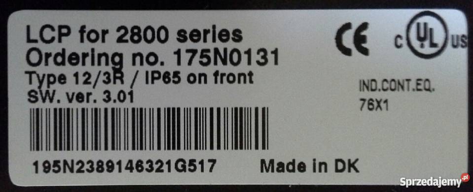 Panel Danfoss LCP for 2800 Series 175N0131 Zabrze