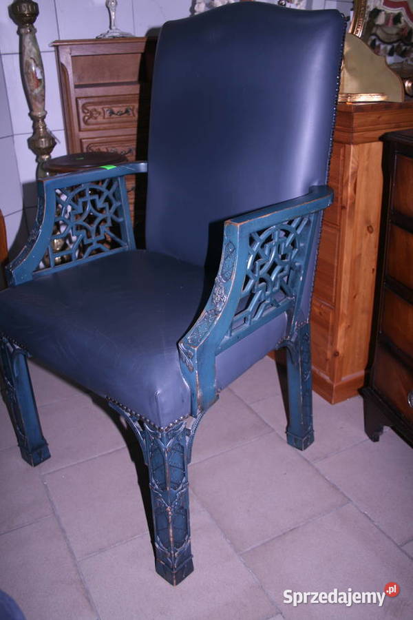 Fotel skóra Vintage,shabby chic.Chinese,Orient.