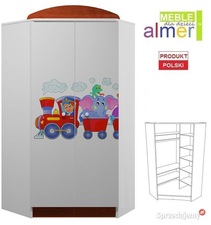 POCIĄG 5 N28 szafa narożna dziecięca 95x95 w190 Kołobrzeg