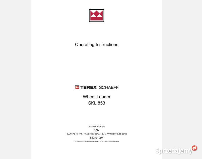 Terex Schaeff SKL 834 SKL861 SKL863 instrukcja Kielce