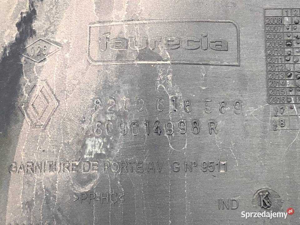 BOCZEK DRZWI LEWY PRZÓD MERCEDES CITAN Hatchback osobowe Tapicerki samochodowe