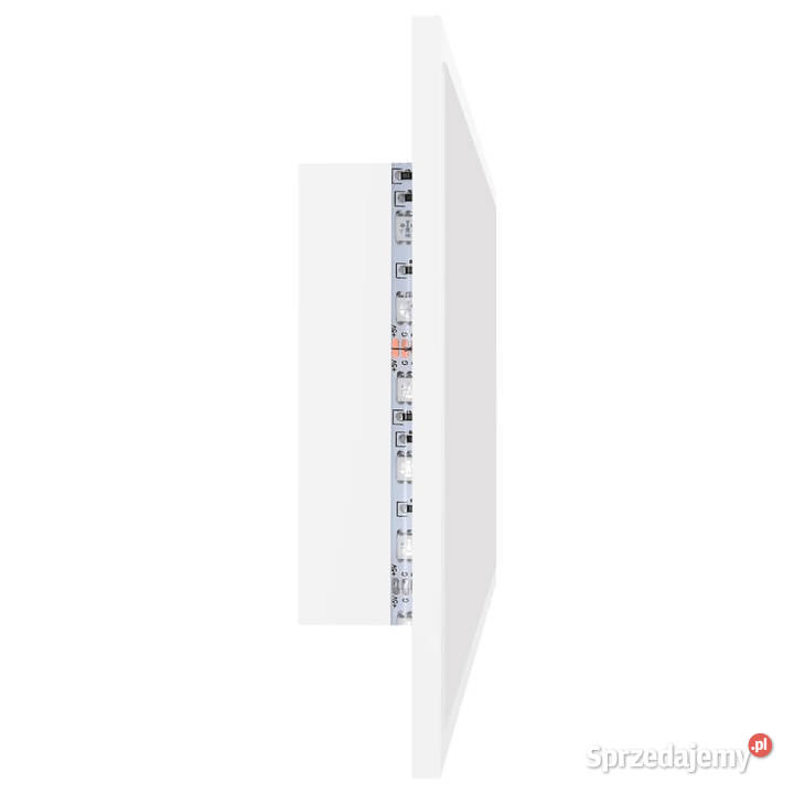 Lustro łazienkowe z LED białe 90x85x37 akryl Warszawa
